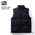 Liu Ming 2025 New Men Casual Vest Stand Collar Zipper Warm Waistcoat Solid Color Autumn Winter