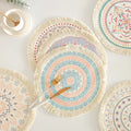 Homeplus Hot Round Boho Knitted Hot Insulation Polypropylene Cotton Dining Table Mats Table Decor Pads Premium Woven Placemats