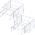 6 Pack Acrylic Display Stands Acrylic Display Rack 6 Pieces of Different Height Display Rack Set Tabletop Display Table