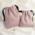 PandaSew Custom Logo Dark Pink Dense Silk Satin Jewelry Bag Pouch Gift Drawstring Bag