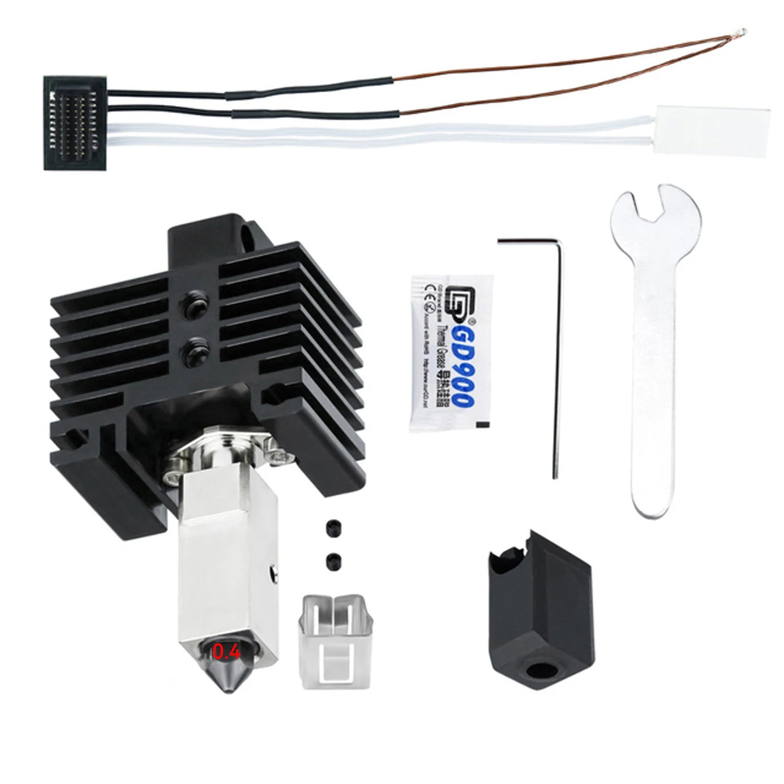 Upgraded Hotend Assembly for Bambu Lab X1 / X1C / P1 / P1P / P1S Heater Thermistor 0.4mm Hardened Steel Nozzle