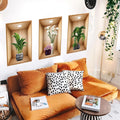 Green Plant Pot Wall Sticker Gold Deer Wallpaper Bedroom Living Room Decoration Mural Self-adhesive Stickers