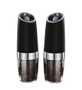 Customizable Eco-Friendly Stainless Steel LED Light Battery Operated One-Hand Operation Adjustable Salt Pepper Mill Set EU Plug