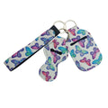 Self Defense Alarm Keychain Sets with Lanyard and Wrist Strap Plastic+Neoprene Material Custom Logo Butterfly Design