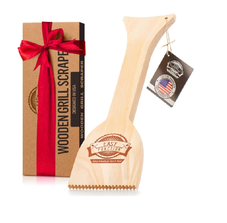 Enjoy Safe And Bristle Free Barbecue Wood Grill Scraper Wooden BBQ Grill Brush Cleaner