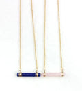 18K Gold Plated Bar Pendant Necklace Wholesale Custom  Gemstone Bar Necklace With Gemstone