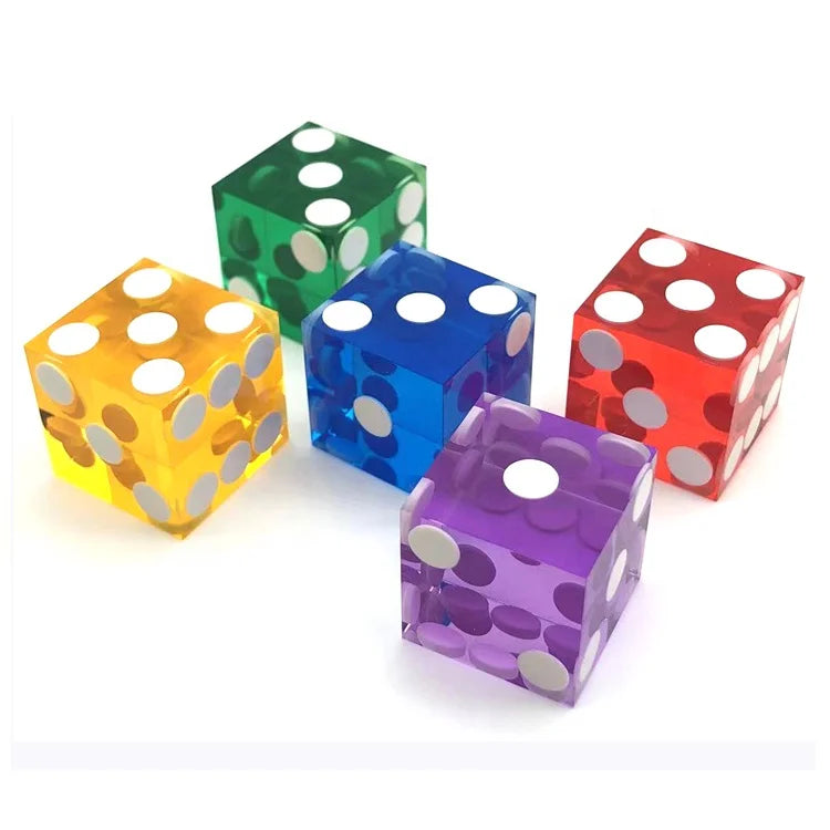 High Quality 6 Sides 19mm Transparent Professional Precision D6 Dice for Board Game