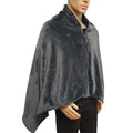 Zipper Thick Soft Warming Flannel Graphene Heating Fast Heating Wearable Blanket Shawl Coral Throw Poncho