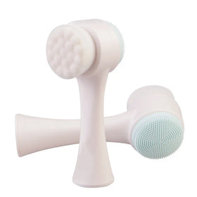 2 in 1 Double-sided Silicone Facial Cleanser Brush Face Massage Exfoliating Blackhead Scrub Brushes
