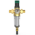 1/2 3/4 1Inch Brass Pre-Filter Water Pressure Regulator Valve with Stainless Steel Filter Manual Power Whole House Home Use