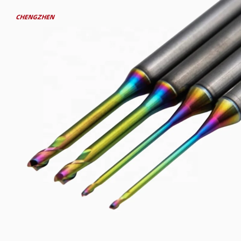 CHENGZHEN HRC55 Long Neck Micro End Mill - Deep Groove/Cavity Machining Nano Coated - 2/4-Slot Carbide CNC Tool RoHS