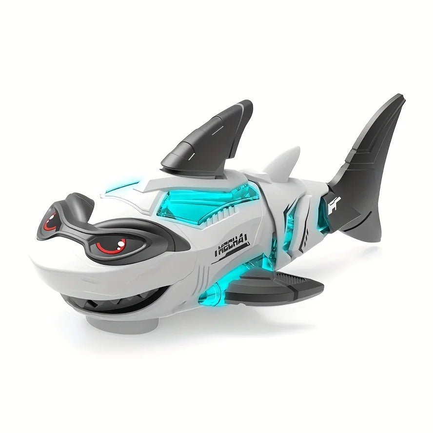 Electric Toy Universal Walking Mechanical Shark Light up with Music
