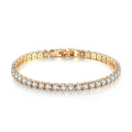 Bracelet custom gift hot sale round rhinestone hip hop cubic zirconia bracelet