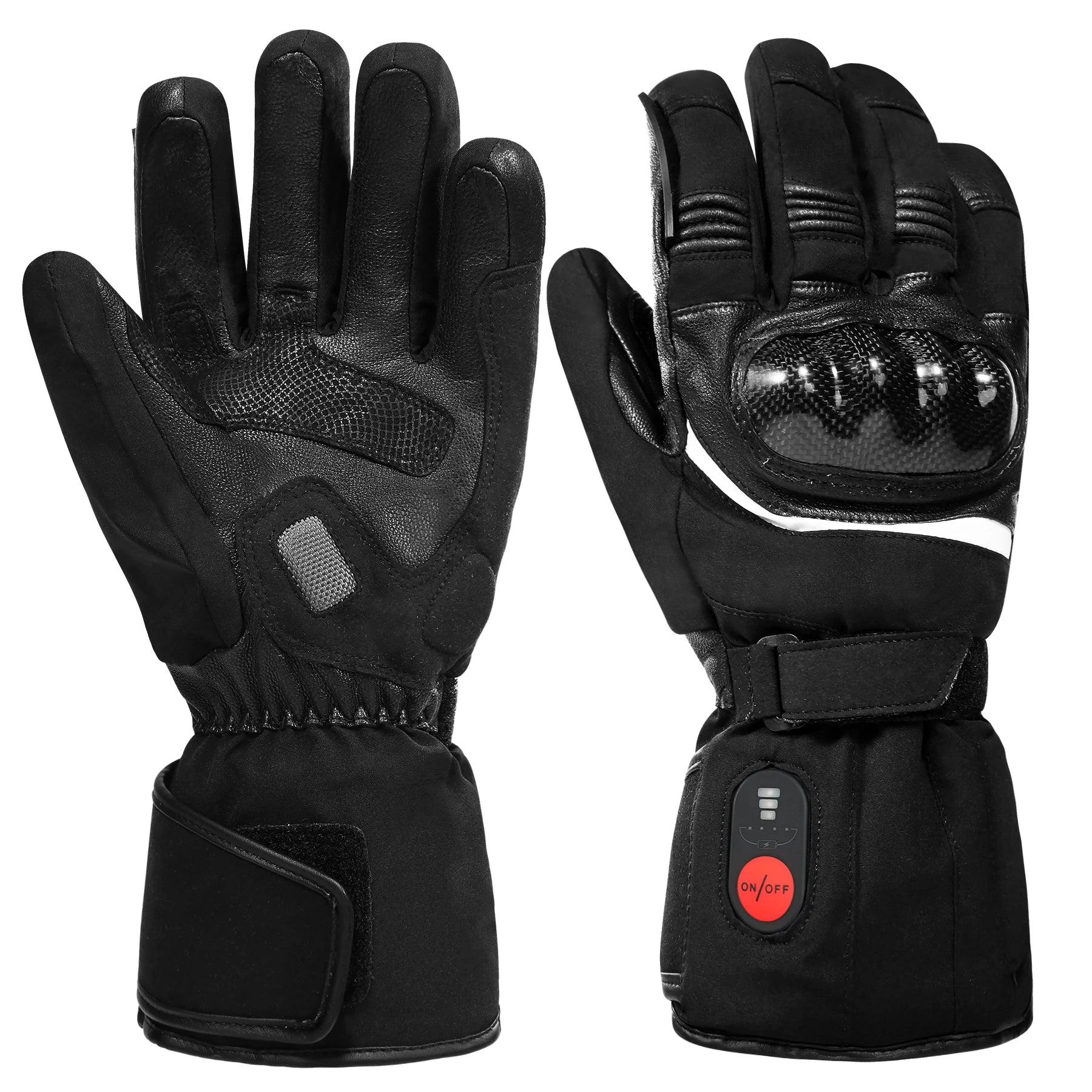 Winter Sports Men's Full Finger Electric Heated Gloves with Smart Temperature Control and Touchscreen Compatibility