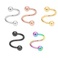 Mix Color Twisted Barbell 16g Spiral Earrings Daith Helix Tragus Navel Belly Button Rings Piercing Jewelry Cartilage Earrings St