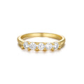 Classic Key Design 925 Sterling Silver Wedding Ring Gold Plating Cubic Zircon and Diamond Elegant Row Zircon Finger Ring