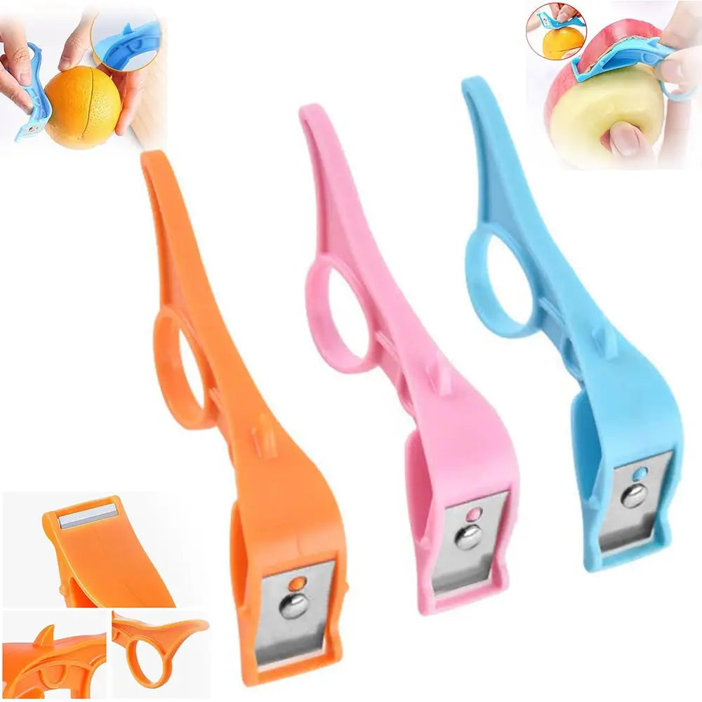 3 in 1 Multifunctional Eco-Friendly Food Grade Stainless Steel Fruit Ring Paring Knife Portable Ring Peeler for Kitchen Use