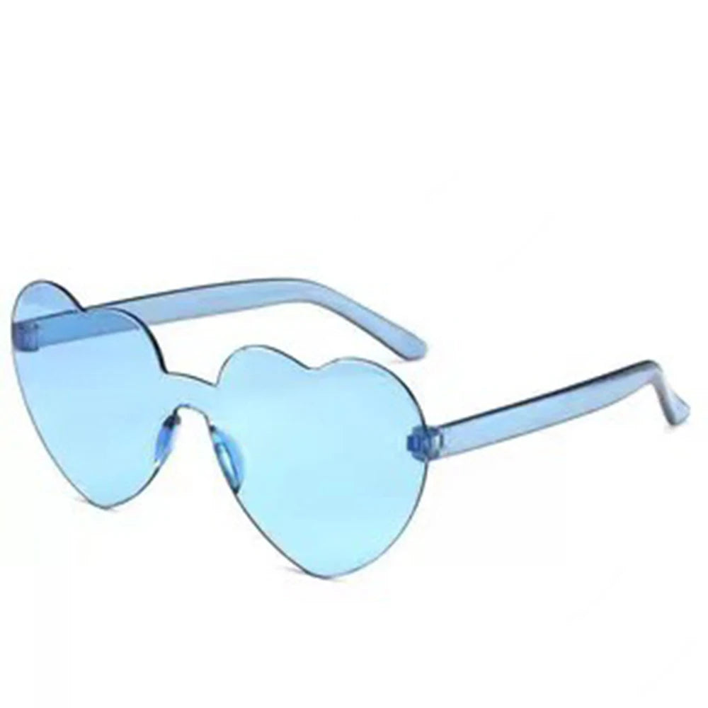 AI-MICH Heart Shaped Sunglasses Transparent Candy Color Heart Frameless Glasses Party Favors