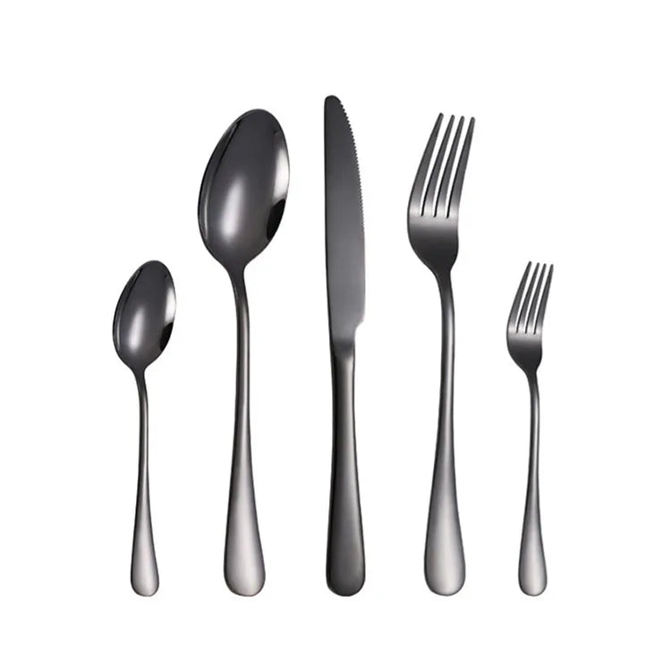 Innovation Trend 2021 Stainless Steel Black Gold Flatware Stainless Spoons Knife and Forks Cutlery Set