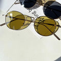 Women Sunglasses Small Round Frame Sun Glasses Retro Shades UV400 Protection Color Lens Men Black Green Eyeglasses 2025