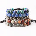 Gemstone Jewelry Bracelet 10mm Natural Stone Customized Logo Macrame Beaded Friendship Bracelet Women Men JBS12429