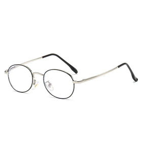 Fashion 2024 Ins Trend Anti Blue Light Glasses Men High Quality Oval Metal Eyeglasses Frames Women Custom logo Wholesale