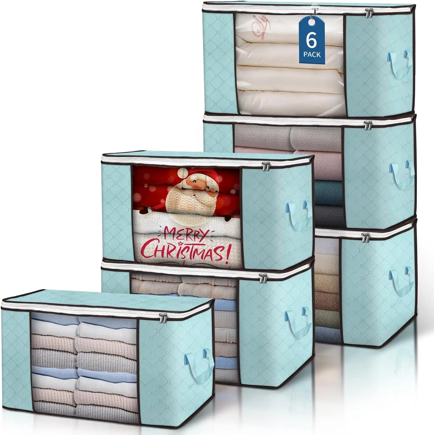 90L Large Capacity Non-Woven Perspective Window Clothes Quilt Sundries Organizer