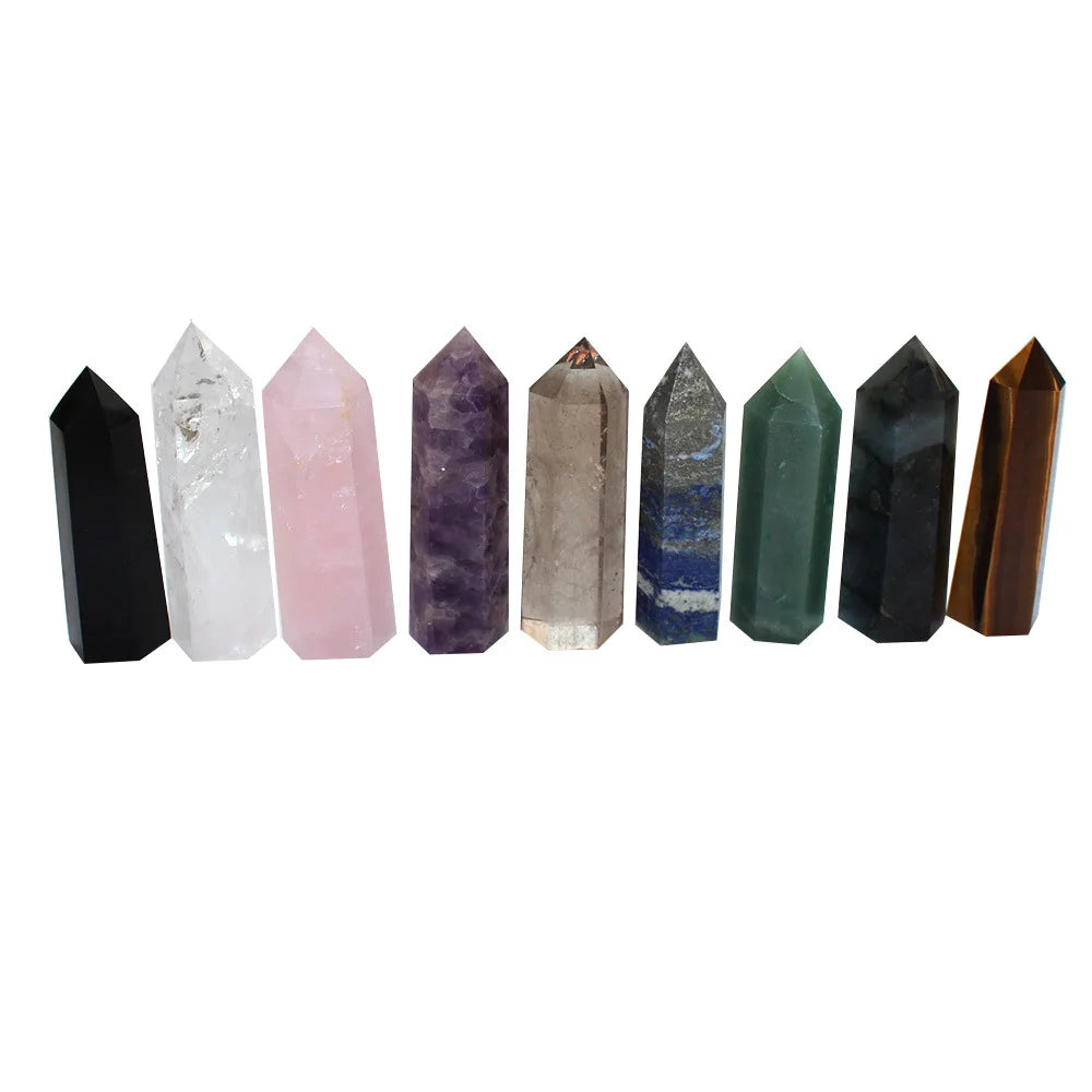 3*10cm Natural Healing Crystals Single Point Wand Polished Tumbled Stones Tower Crystal Wand