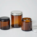 Empty 250ml Amber Matte Black Color Glass Candle Jars Luxury for Candles with Aluminum Lid