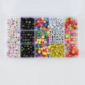 750 Pieces Letter Beads Kit Box Colorful square and Round Letter Acrylic Beads DIY