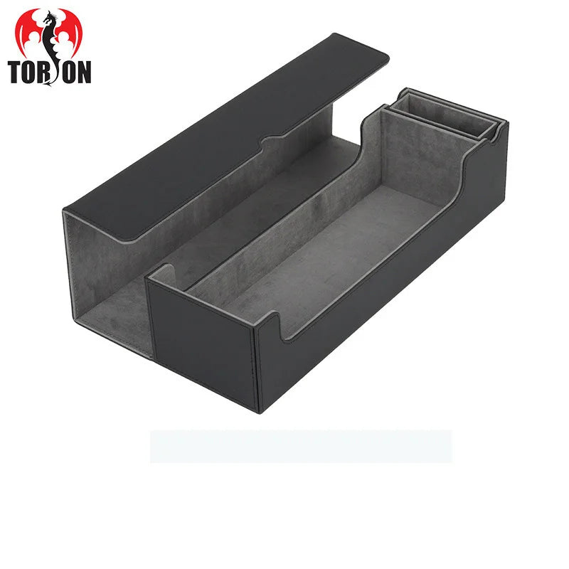 Torson 550+ Custom Logo Large Capacity Eco-Friendly Durable Square Corners Deck Box PU Leather Velvet Storage for Playing Cards