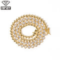 Top Icy 5mm Brass Heart Zircon Tennis Necklace Gold Plated Cubic Zirconia Iced Out Fashion Women Jewelry