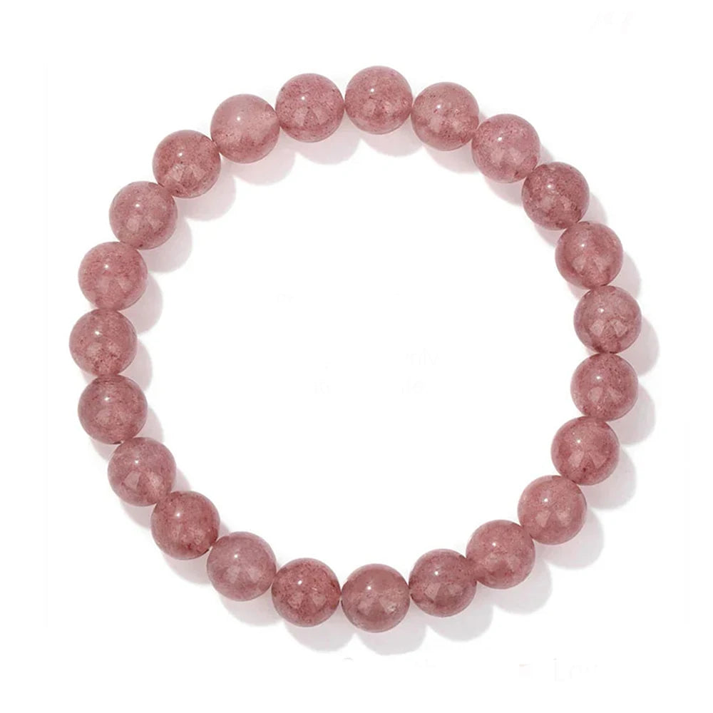 Luxury Fine Jewelry 8mm Natural Stone Garnet Prehnite Labradorite Strawberry Quartz Gemstone Bracelets