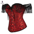 Plus Size Women's Firm Control Lace Corset Red with Black Victorian Design Eco-Friendly 2023 New Fashion Underwear