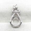 Sterling Silver 8*10mm Semi Mount Pendant Empty Support Blank Claws Setting S925 Base Holder Without Center Stone Inlay for DIY