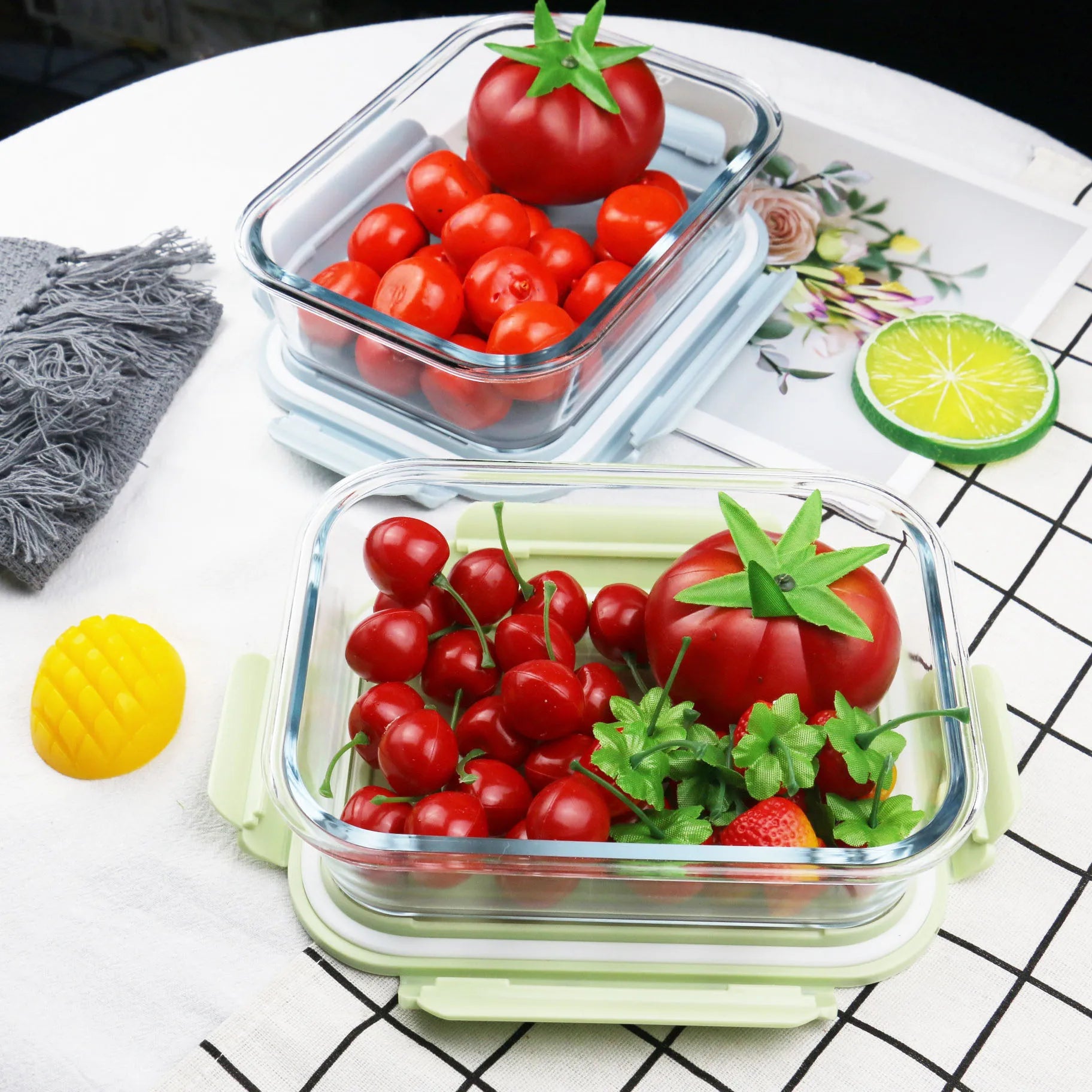 Wholesale Hot Selling Heat Resistant High Borosilicate Food Dinnerware Glass Bowl Set Lunch Box