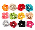 Pearl Rhinestone Chiffon Flowers Kids Baby Hair Accessories DIY Flower Bouquet Flowers Decorations No Hair Clips for Headband