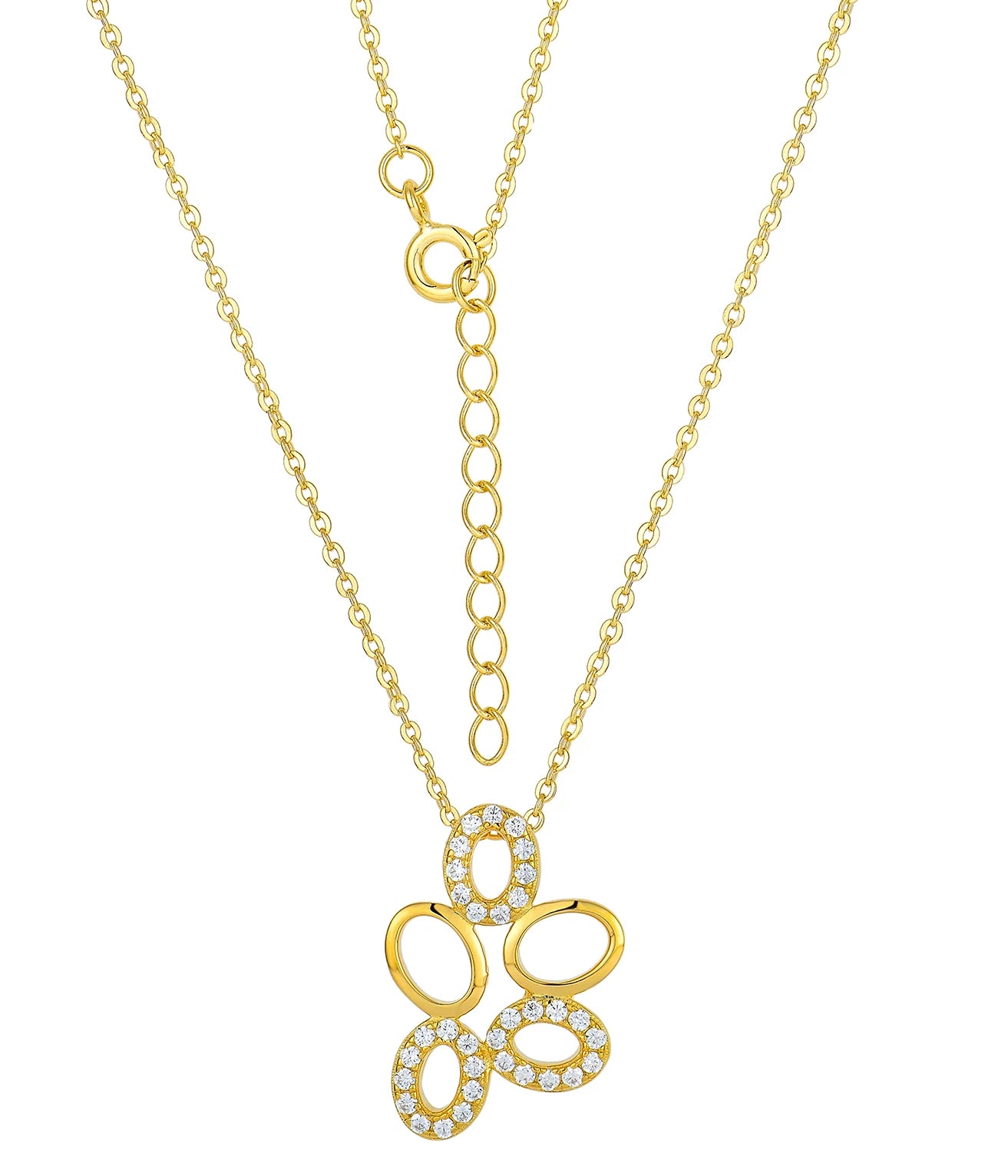 QX Custom Minimalist 925 Sterling Silver 18K Gold Plated Oval Circle Pendant Fine Jewelry Zircon Women Necklaces