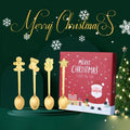 Fancy Christmas Decoration Handle Stainless Steel 4pcs Tea Coffee Spoon Set with Gift Box