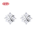 Hengdian Jewelry Vintage Trend New Square Unique Design 925 Silver Luxury Women's Earrings