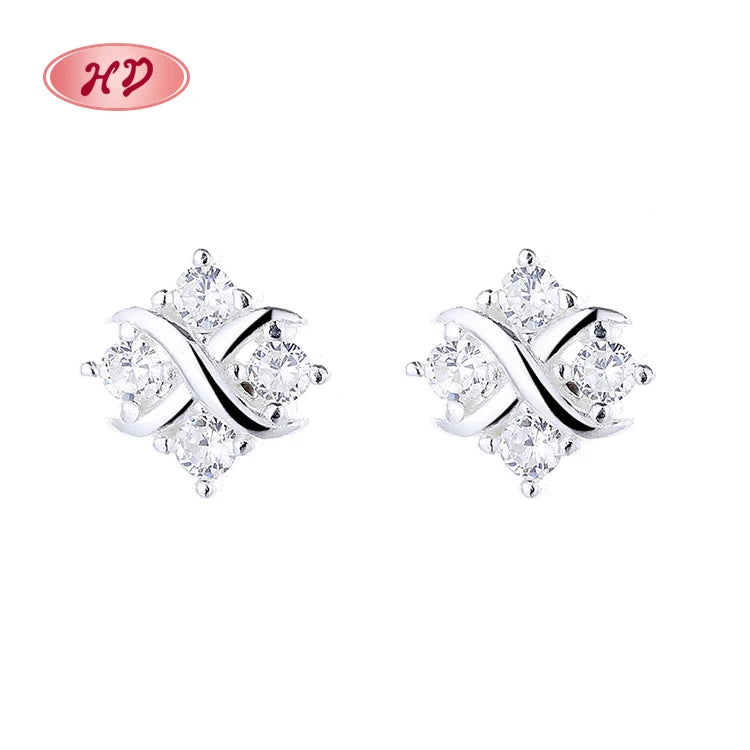 Hengdian Jewelry Vintage Trend New Square Unique Design 925 Silver Luxury Women's Earrings