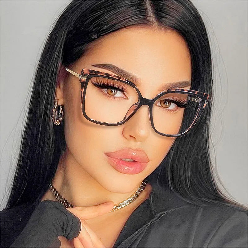 Newest Fashion Custom Logo Pink Women Optical Glasses Frames Square Anti Blue Light Computer Glasses Women