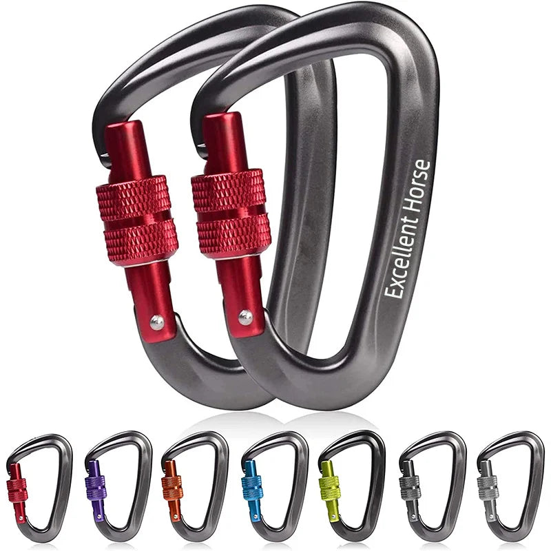 Aviation 7075 Aluminum Dog Pet Leash 12KN Karabiner Snap Screw Locking D Shape Oxidation Finish 1200KG Breaking Load