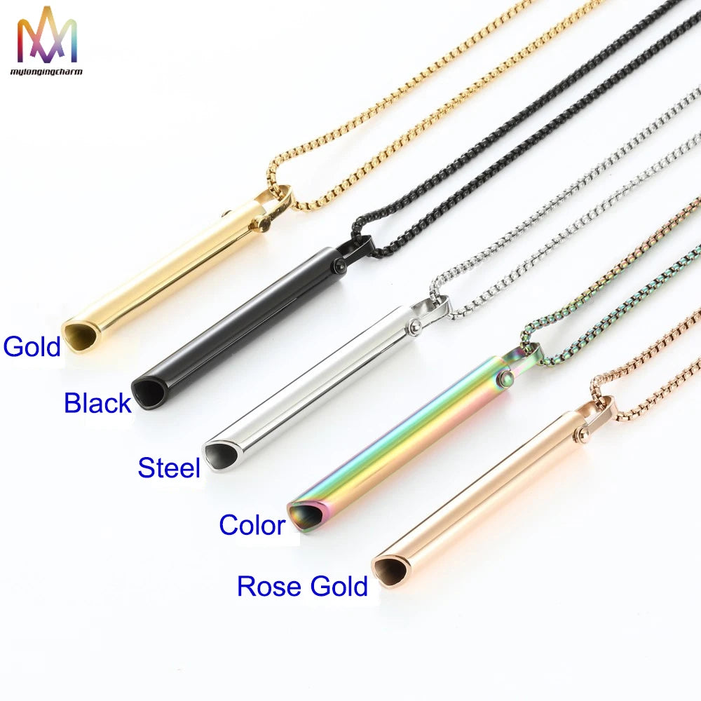 Custom Breathwork Tool Pendant Necklace Anti Anxiety Stress Relief Breathing Necklace Mindfulness Tool