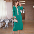Latest Muslim Women Prayer Dress Pea Green Beaded Tassel Hooded Dress Women Muslim Dress Custom Kaftan Clothes