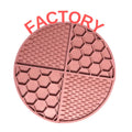 Round Pet Dog Licking Pad Circle Lick Mat Custom Color Pantone Brown Tan Silicone Honeycomb Lick Mat Circle