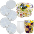Rotatable Storage Box Epoxy Resin Silicone Molds Set 4-Layer Organizer with Lid and Bearings Jewelry Casting