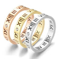 Factory Wholesale Good Price Ring New Trends Hollow Roman Number Finger Rings for Women Jewelry Stainless Steel
