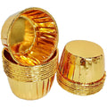 Wholesale 5x3.9 cm Gold Plated PET Coated Round Disposable Baking Cups Food Paper Roll Top Cake Cups