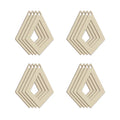 Wholesale Ornaments Wooden Blank Cutouts Laser Engraving Unfinished Wood Rhombus Shaped Earrings